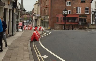 Image courtesy of Peter Dobbs St John St with covid markings