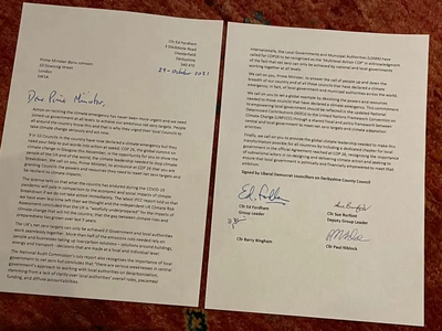 Image courtesy of Ed Fordham Ed Fordham letter to PM pre COP 26