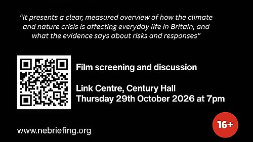 Poster advertising People's Emergency Briefing film
