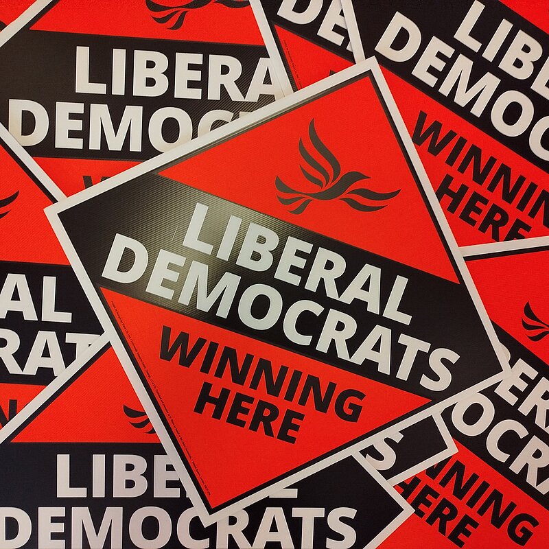 Other Lib Dem Campaign and Interest Groups Pile of Lib Dem "Winning Here!" posters
