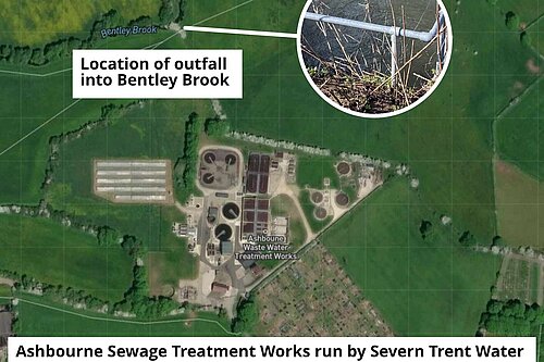 Aerial view of Ashbourne STW