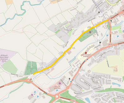 Image courtesy of Open Street Maps Map showing HGV ban area